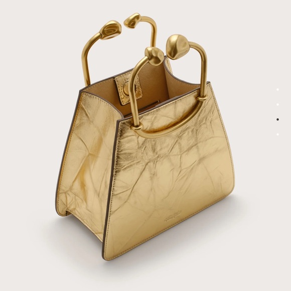 CULT GAIA  Metallic Gold Structured bag NEW - Picture 2 of 2